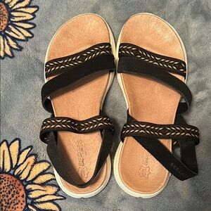 Skechers On The Go Women's Black and Tan Sandals